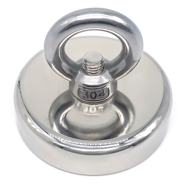 آهنربا ماهیگیری نئودیمیوم گرد از فولاد ضد زنگ تک طرفه